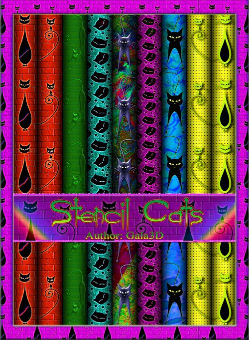 Textures Stencil Cats Textures Stencil Cats