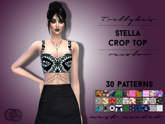 Перекраска топа Trillykes Stella Top Recolor By Themazproject Женская одежда для Sims 4 2925