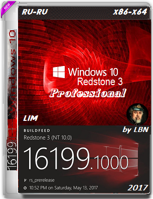 Windows 10 Pro 16199.1000 rs3 LIM by Lopatkin (x86-x64) (2017) {Rus}