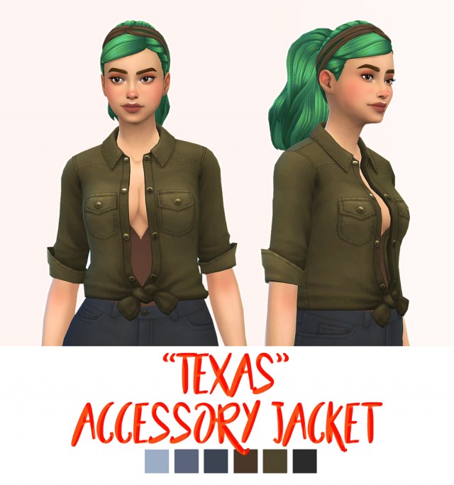 Женские аксессуары для Sims 4. Жакет как аксессуар Texas - Accessory Jacket...