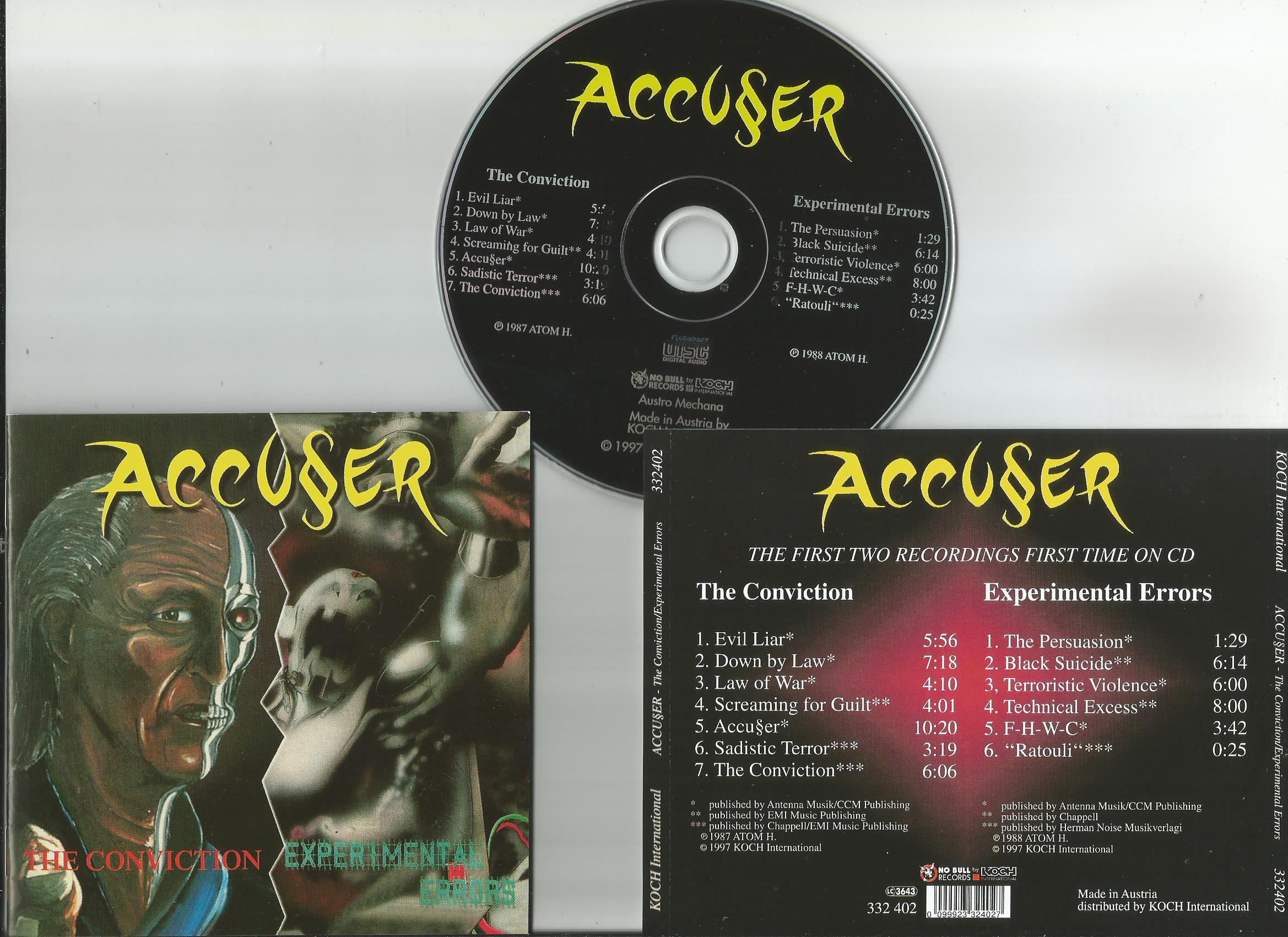 ACCUSER The Conviction / Experimental Errors (16page booklet with lyrics)