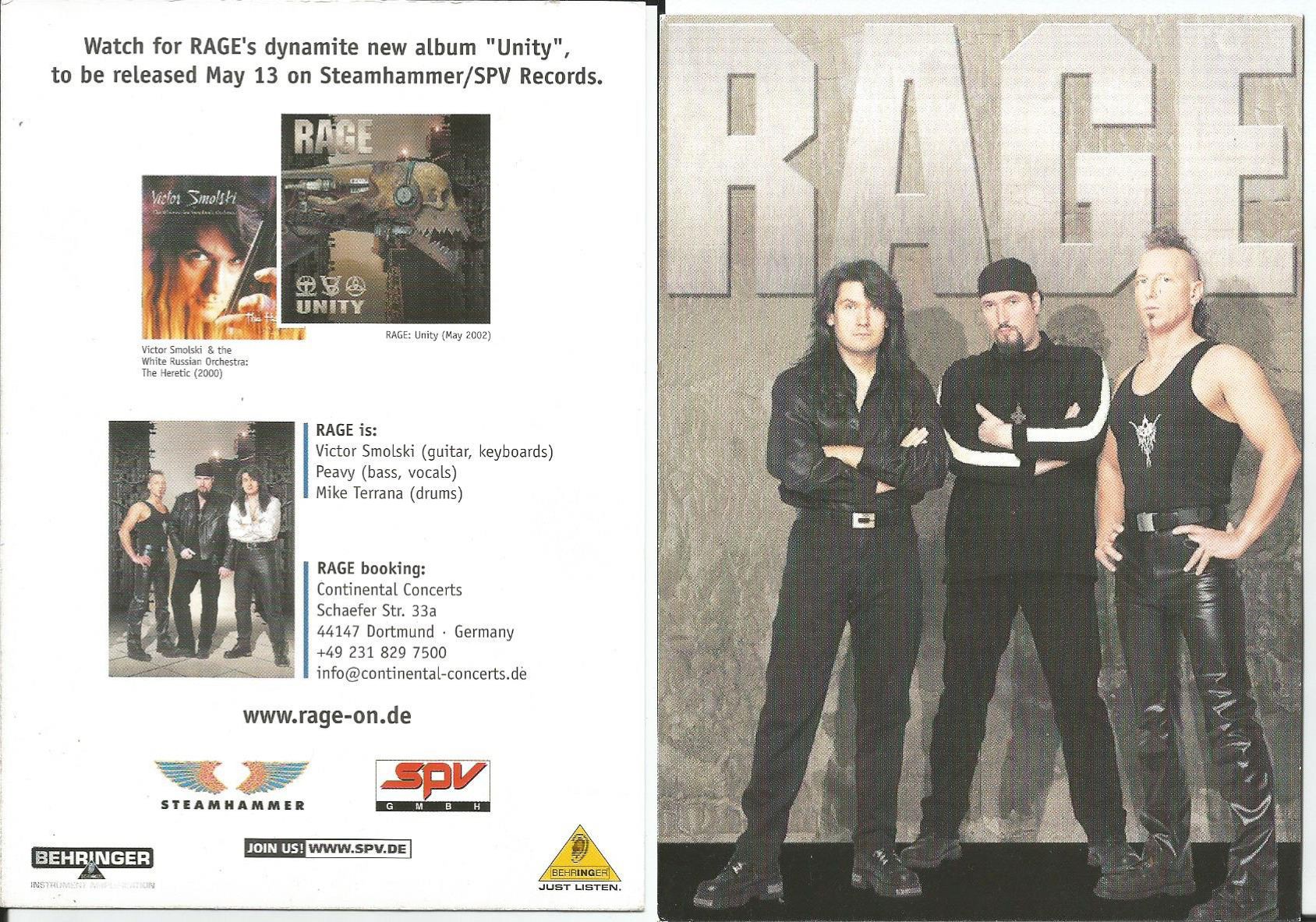 rage unity (promo postcard)