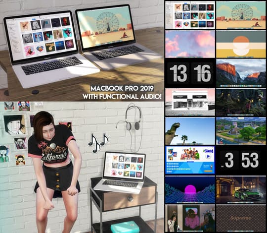 Ноутбук MacBook Pro 2019 от  DescargasSims для Симс 4