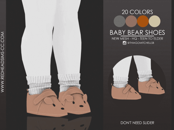 Ботинки Baby Bear Shoes от redheadsims для Симс 4