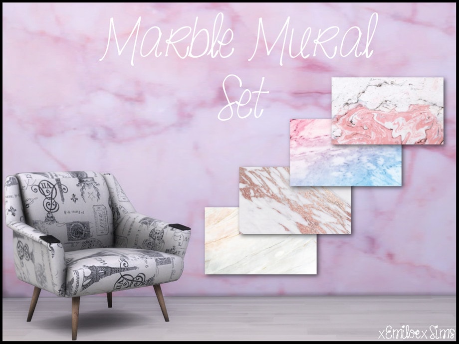 Обои Marble Mural Set от xEmiloexsims для Симс 4