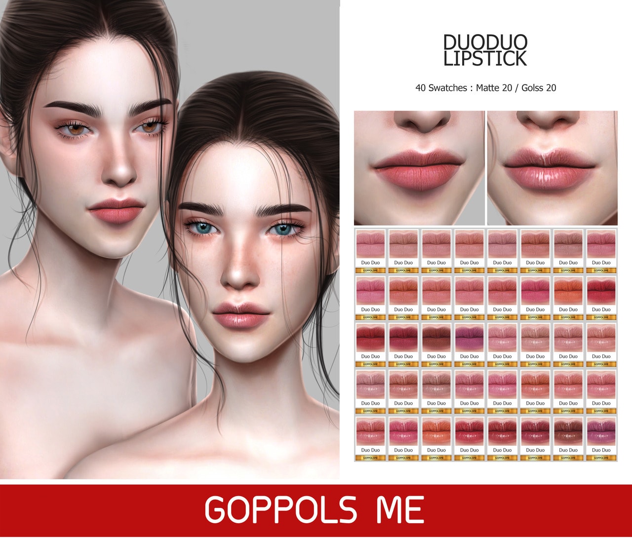 Помада GOLD DuoDuo Lipstick от GPME для Симс 4