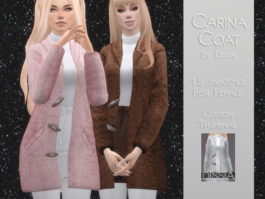 Пальто Carina Coat Set от Dissia для Симс 4