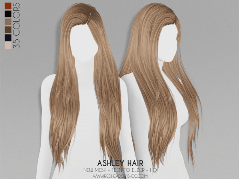 Прическа ASHLEY HAIR от RedHeadSims для Симс 4