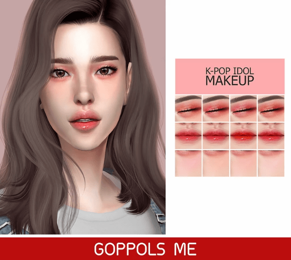 Корейский макияж Kpop Idol Makeup от GPME для Симс 4