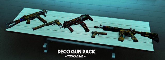 Оружие Deco Guns by Toskasims - Различный декор для Sims 4 - Украшения ...