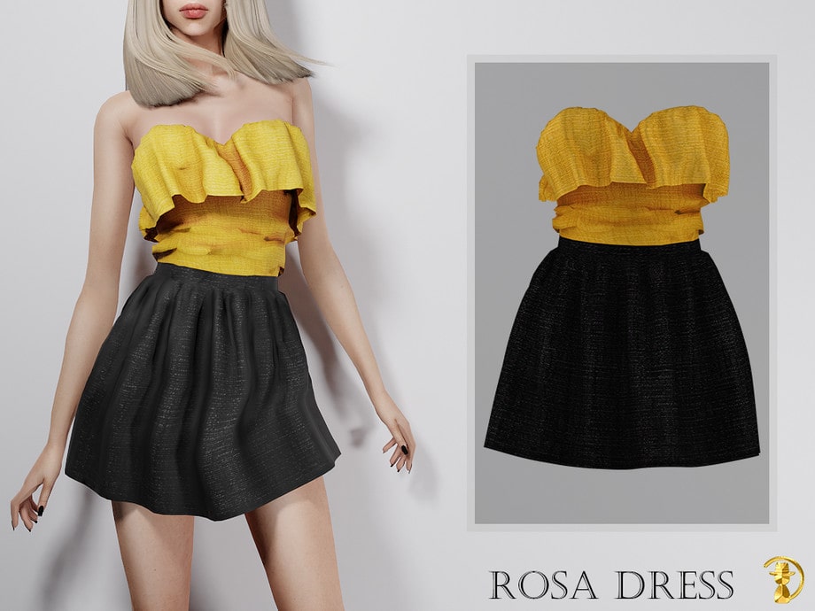 Платье Rosa Dress от turksimmer  для Симс 4