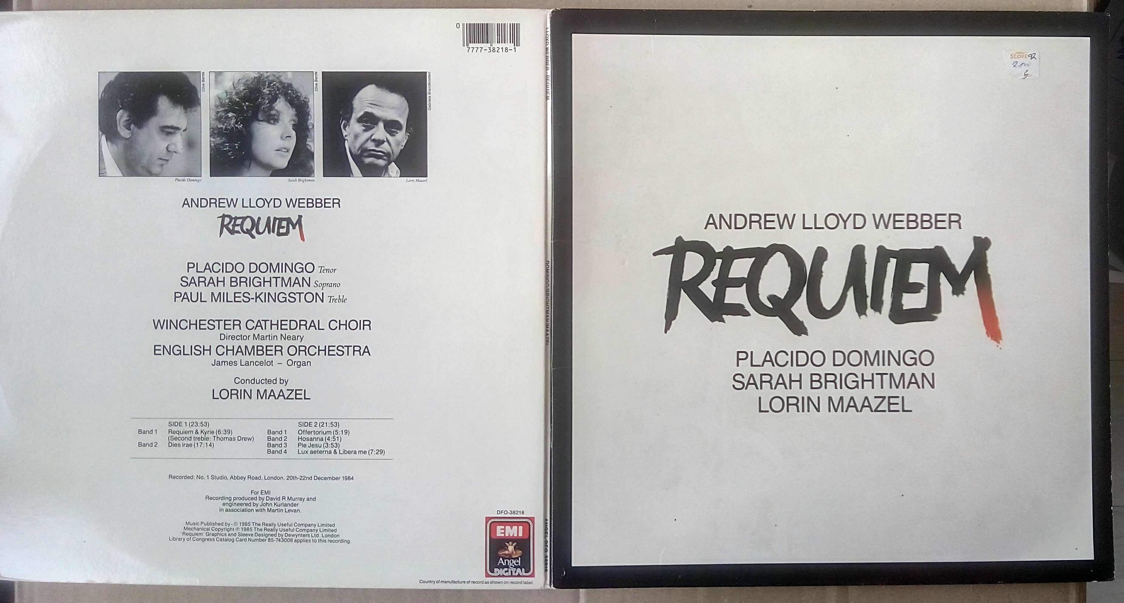 Andrew Lloyd Webber Requiem (Vinyl Records, LP, CD) on CDandLP