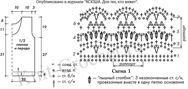 Майка крючком для женщин схемы и описание 50 размер