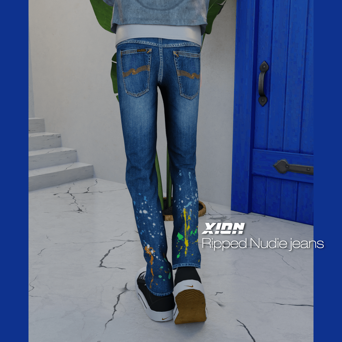 Джинсы Ripped Nudie jeans от XION для Симс 4