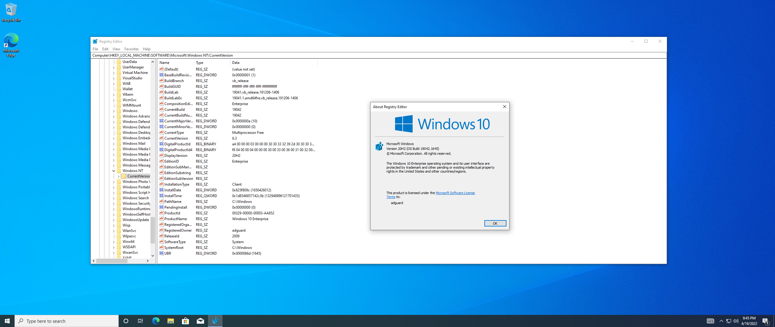 Microsoft Windows 10.0.19042.1645, Version 20H2 (Updated April 2022) - Оригинальные образы от Microsoft MSDN [En]