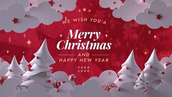 VideoHive - Christmas Greeting Paper Cutout 42180709