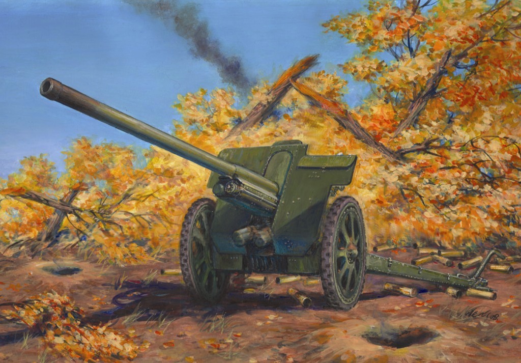 76-мм Дивизионная пушка Ф-22 обр.1936г., 1/35, (ICM 35702). 408a5a2b1e893fb43e63ee0daab9b56b