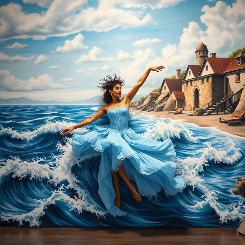trompe l'oeil style AI art
