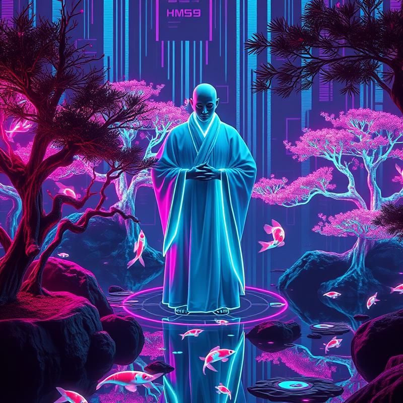 synthwave style AI art