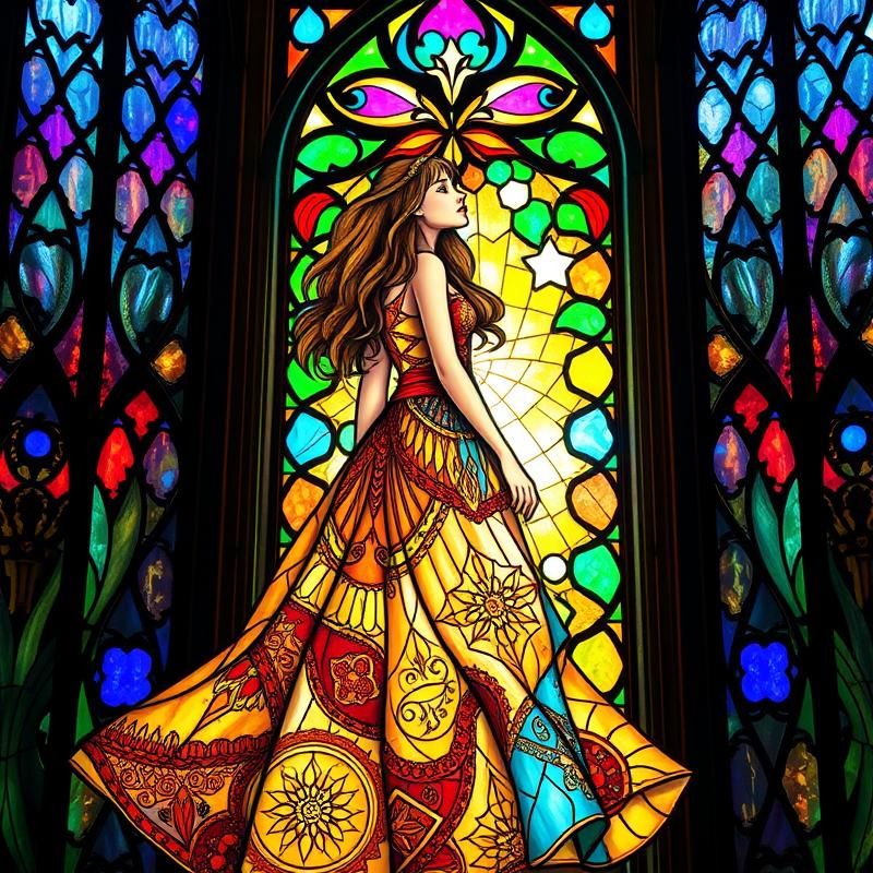 stained glass style AI art