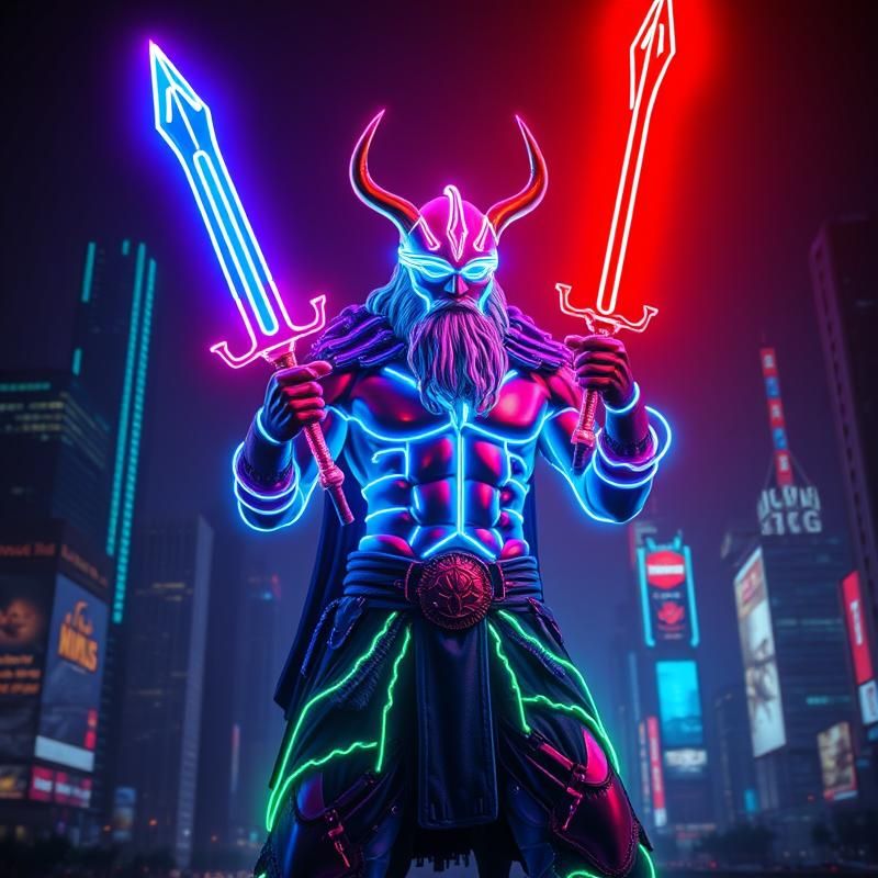 neon art style AI art