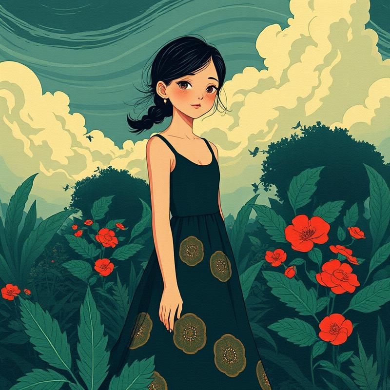 lithograph style AI art