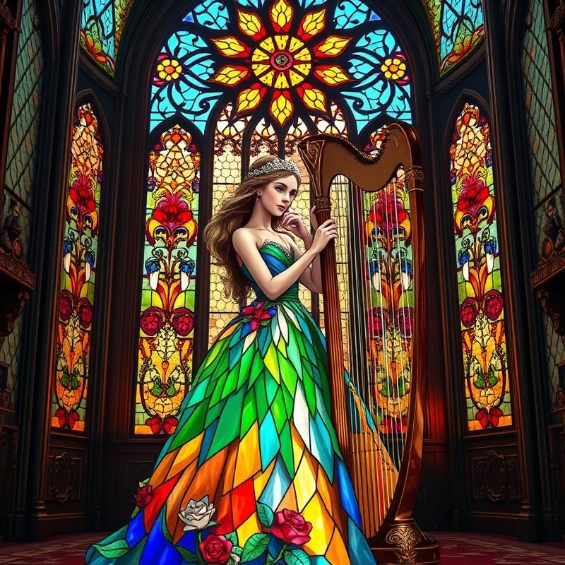 stained glass style AI art