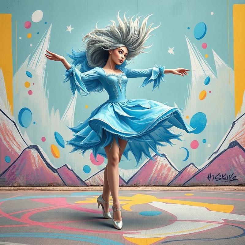chalk art style AI art