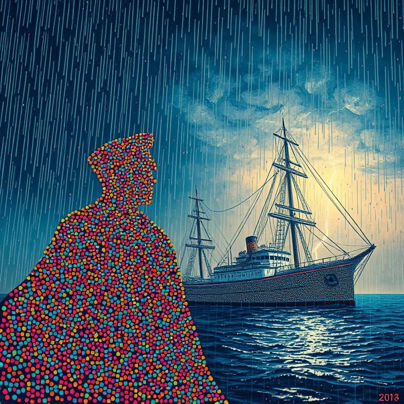 pointillism style AI art