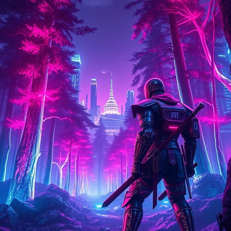 synthwave style AI art