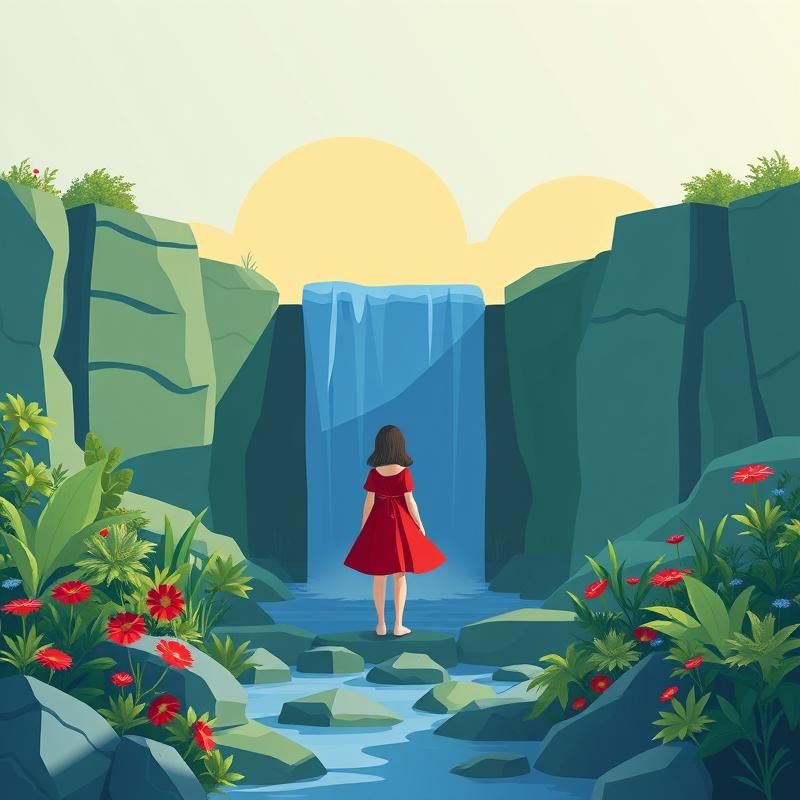 flat design style AI art
