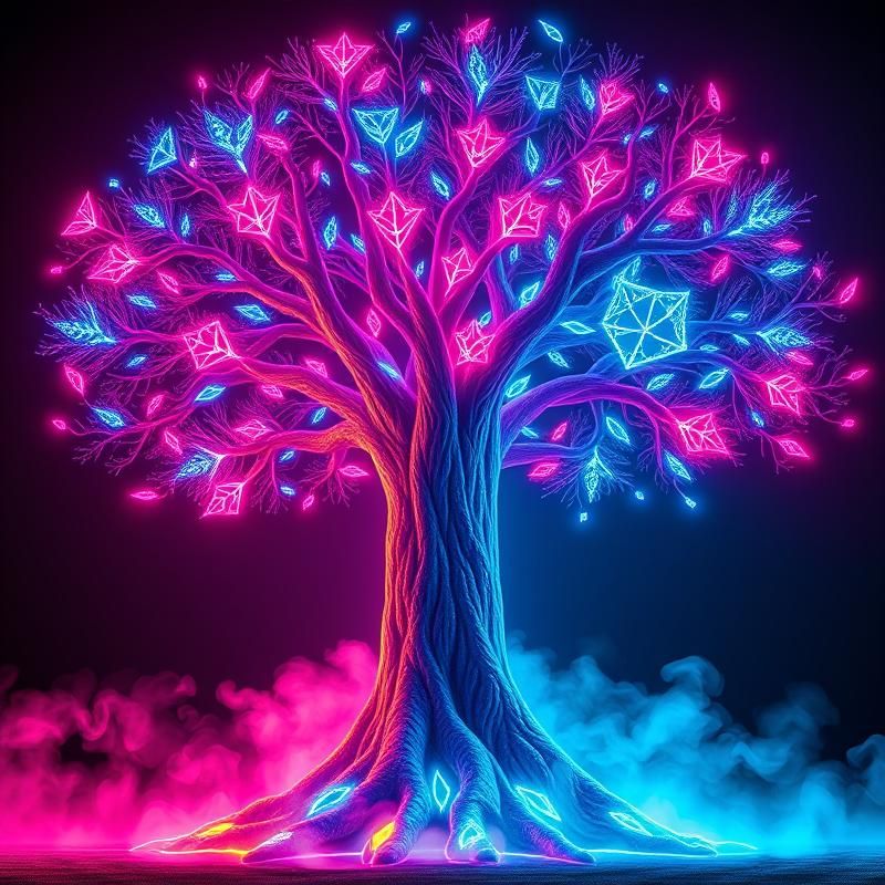 neon art style AI art