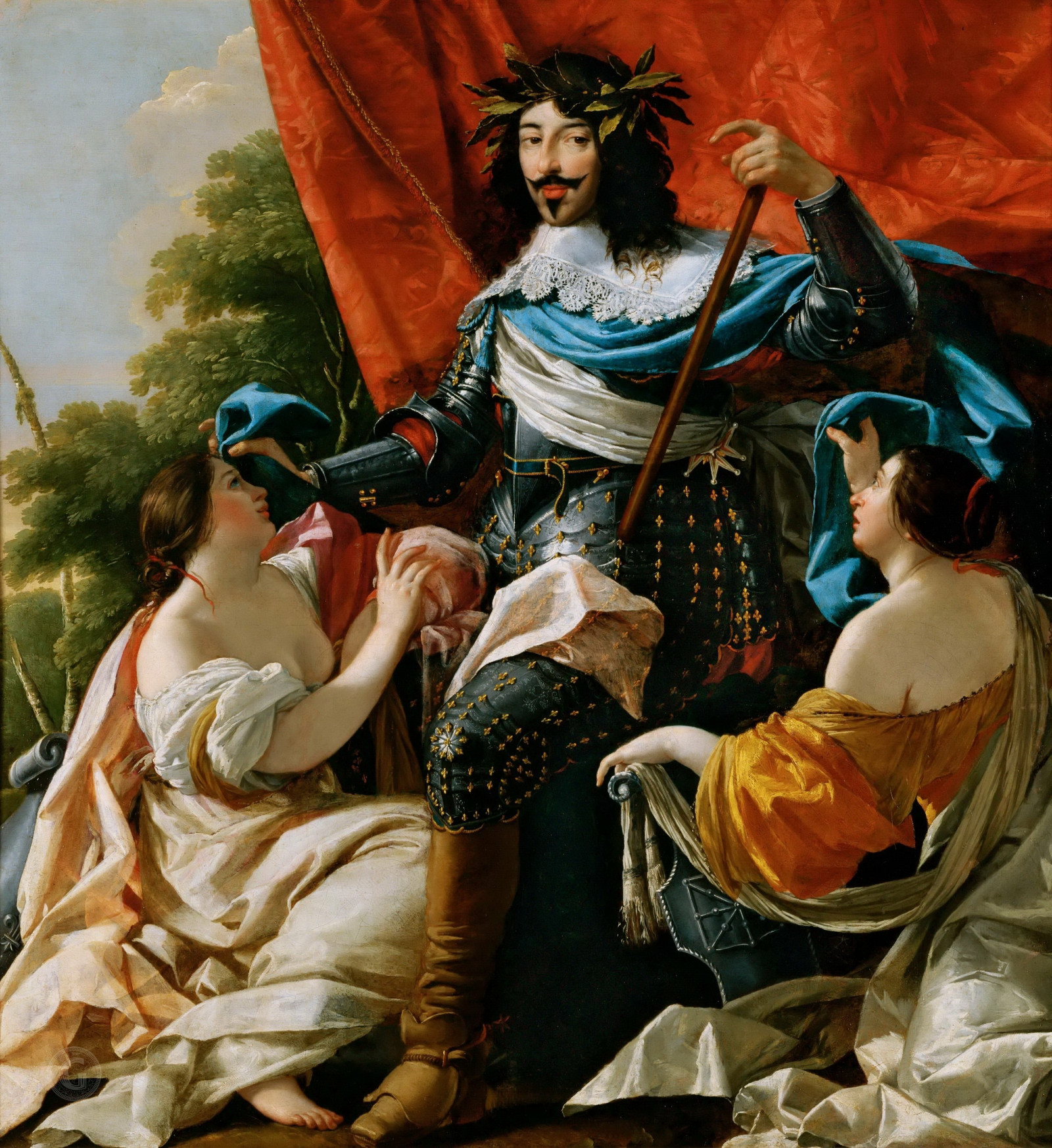 Лувр – Вуэ, Симон (Париж 1590-1649) -- Аллегорический портрет Людовика XIII между Францией и Наваррой.jpg