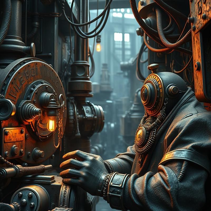 industrial style AI art