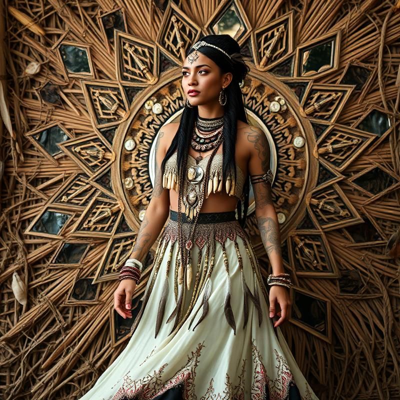 tribal style AI art