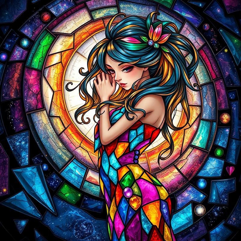 stained glass style AI art