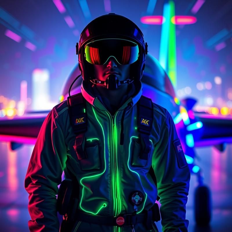 neon art style AI art