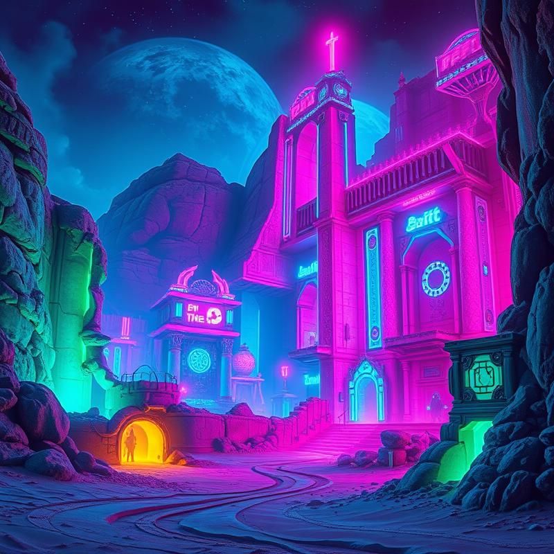 neon art style AI art
