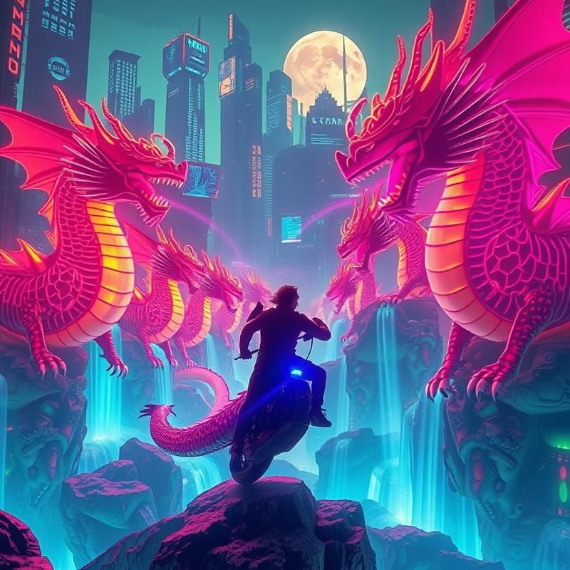 synthwave style AI art