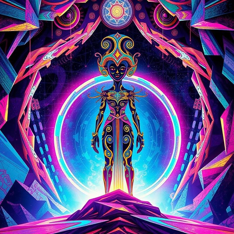 psychedelic style AI art