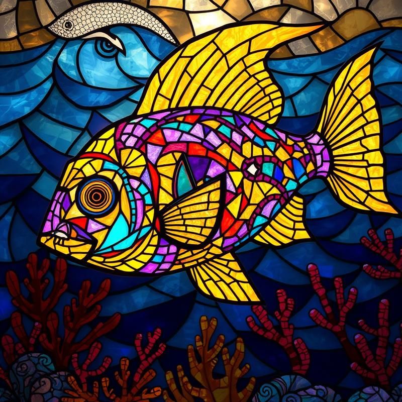 stained glass style AI art