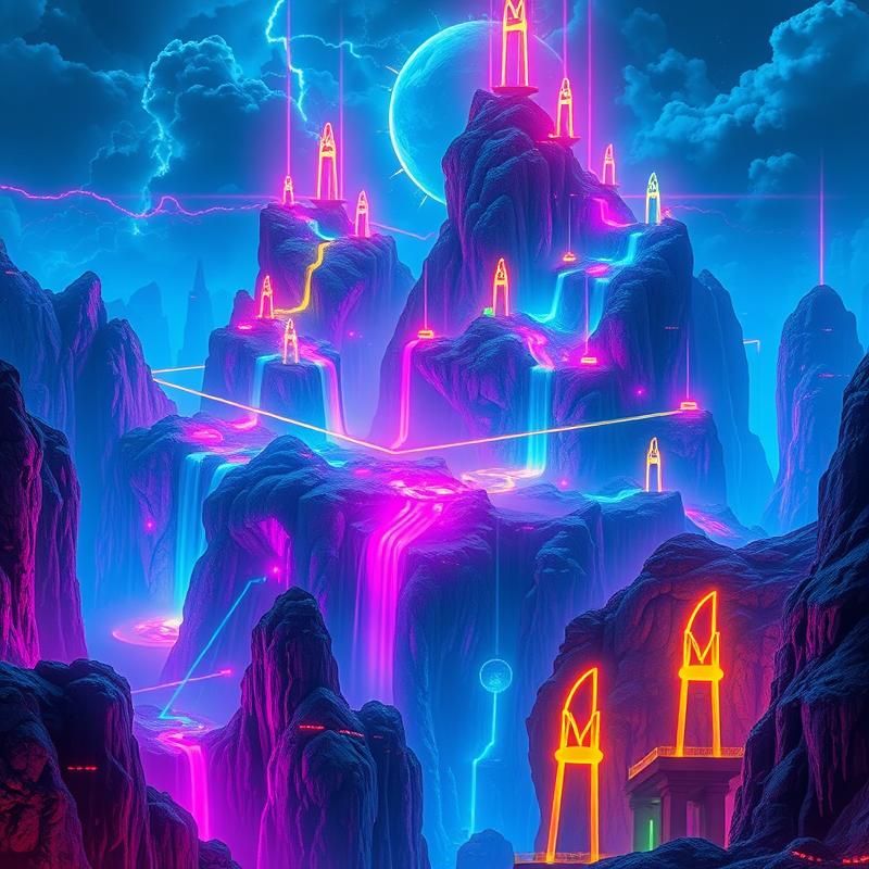 neon art style AI art