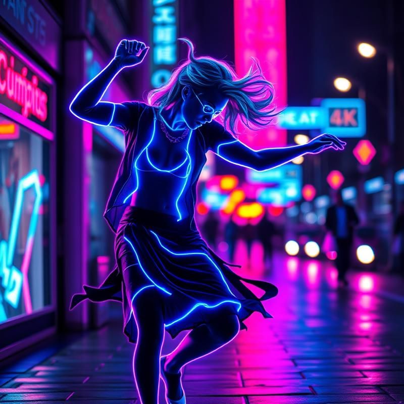 neon art style AI art