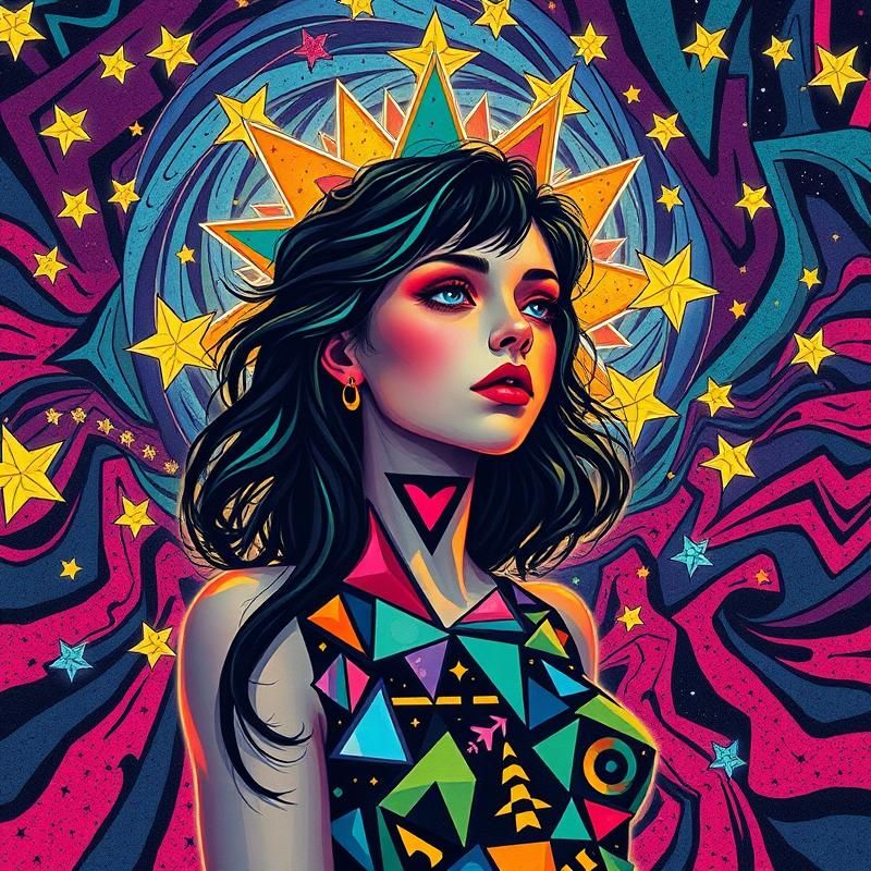 memphis design style AI art