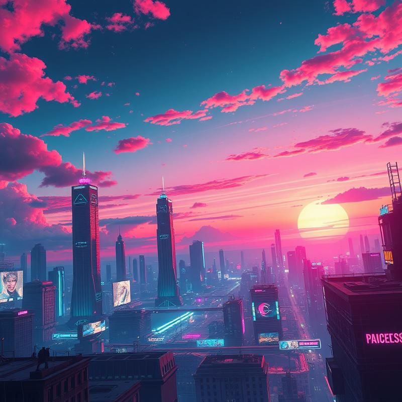 synthwave style AI art