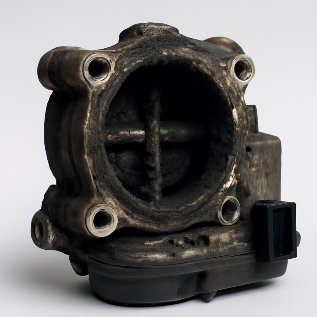 Сильное загрязнение корпуса и самой заслонки электронного дросселя