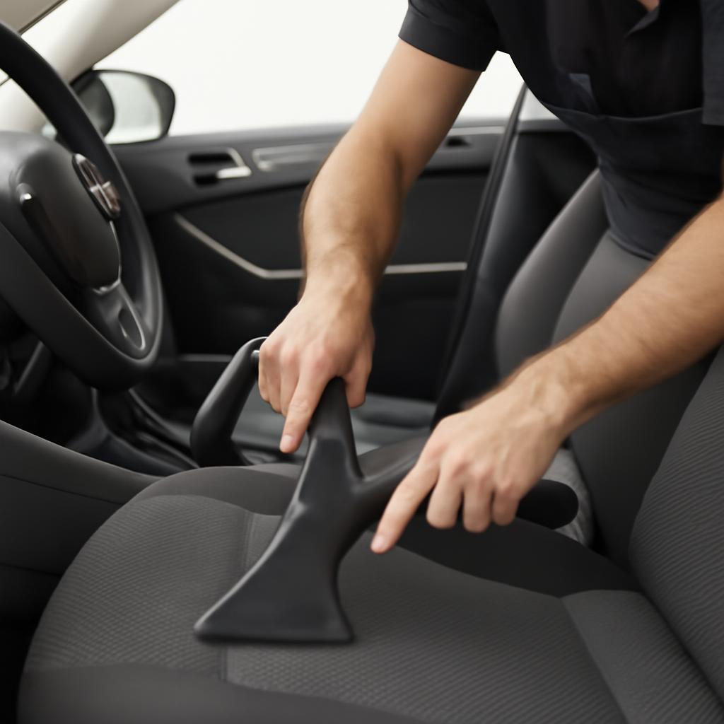 Тщательная чистка салона автомобиля перед продажей с помощью пылесоса