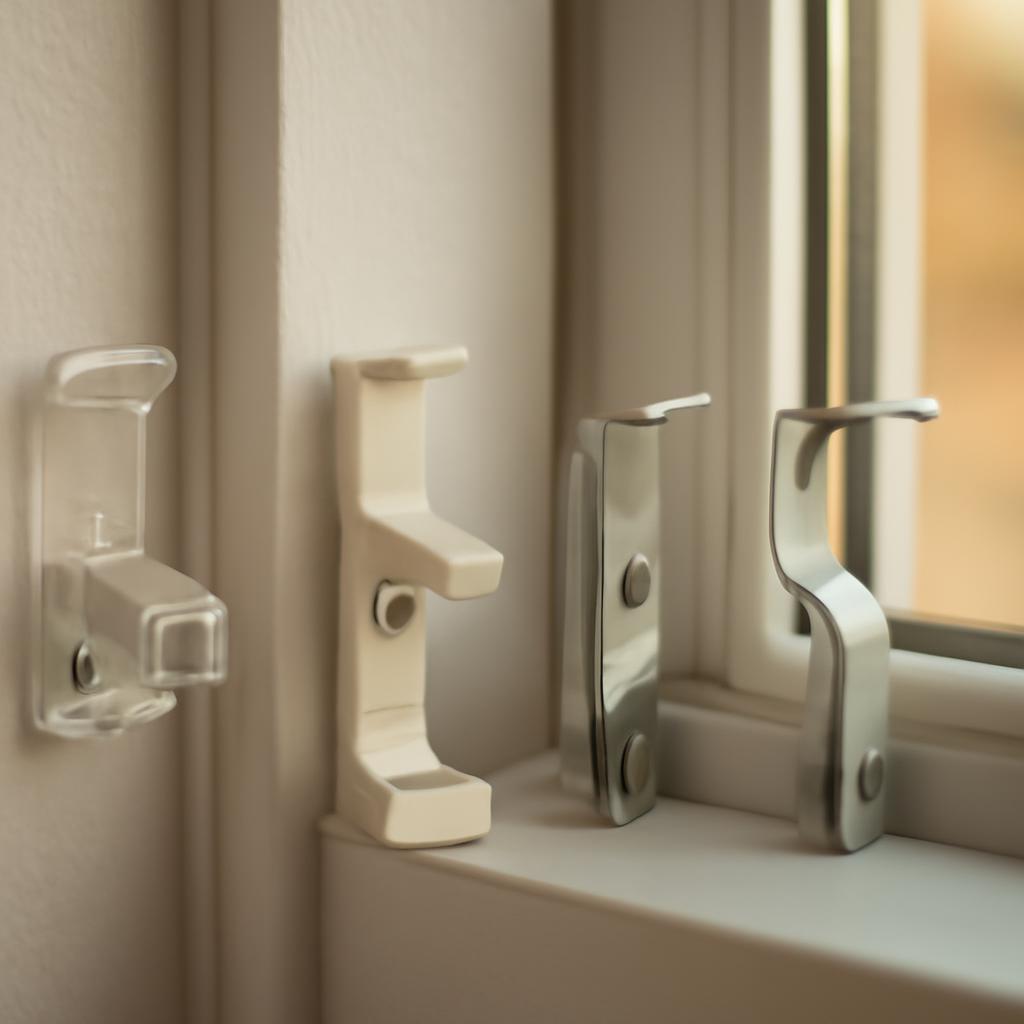 Различные типы креплений для жалюзи на пластиковом окне