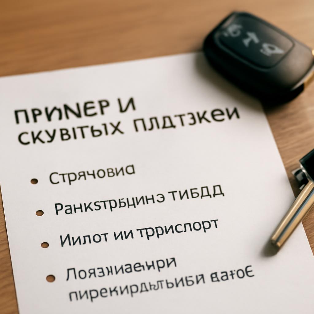 График с примерами скрытых платежей в аренде авто с выкупом