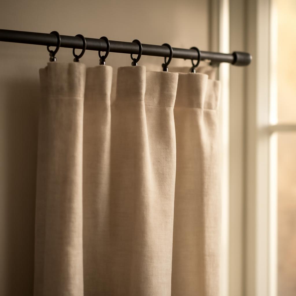 Пример интерьера с шторами на крючках